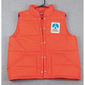 Vintage Rockwell International Puffer Vest Employee Issue Space Shuttle 70s L